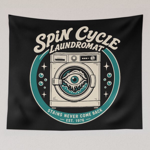 Item preview, Halloween Spin Cycle Laundromat Haunted Washing Machine designed and sold by Uglyandcute.