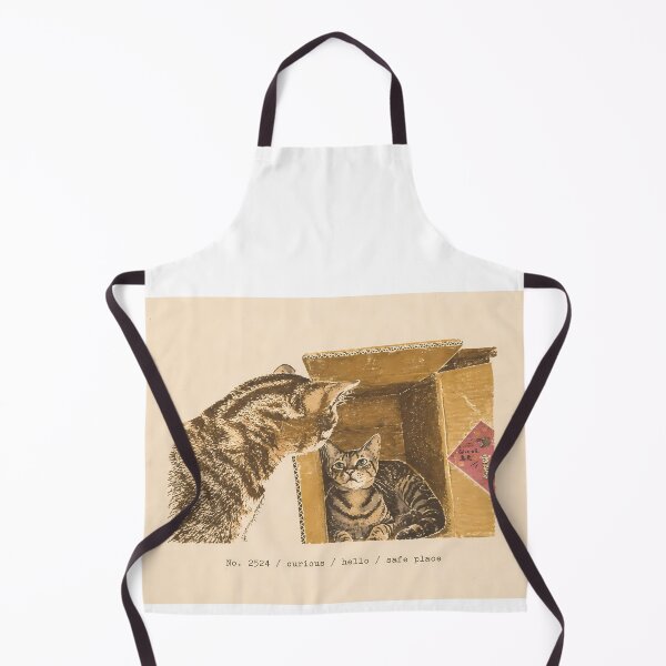 Item preview, Curious Cats in Cardboard Box: Vintage Linocut designed and sold by HowHoFamily.