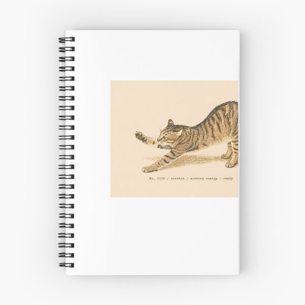 Item preview, Morning Energy Stretching Tabby Cat: Vintage Linocut designed and sold by HowHoFamily.