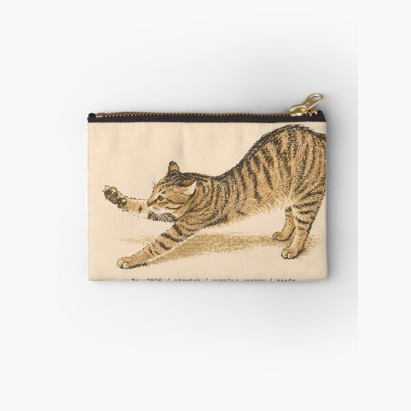 Item preview, Morning Energy Stretching Tabby Cat: Vintage Linocut designed and sold by HowHoFamily.