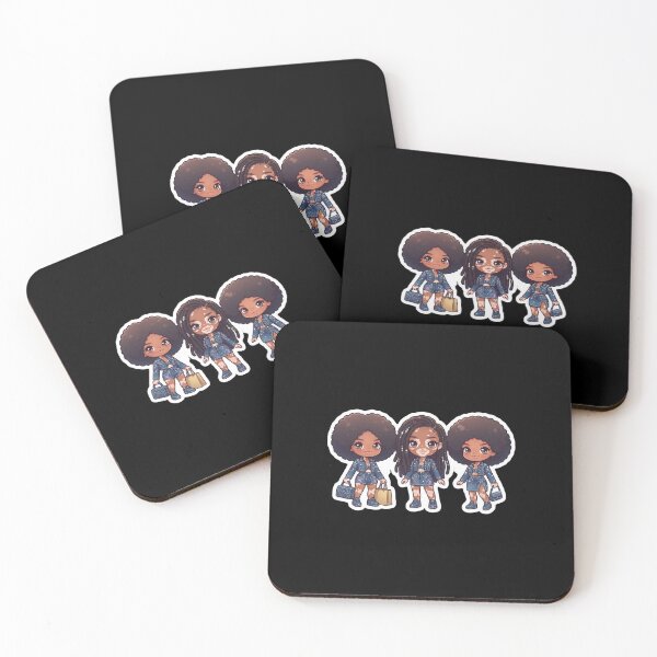 Item preview, Cute Chibi Black Girls in Denim - Melanin & Vitiligo Beauty designed and sold by TheModernMuslimchibi&more .
