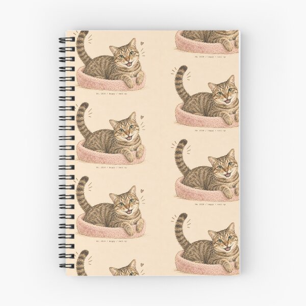 Item preview, Happy Tabby Cat Tail Up: Vintage Linocut designed and sold by HowHoFamily.