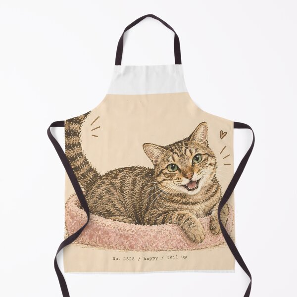 Item preview, Happy Tabby Cat Tail Up: Vintage Linocut designed and sold by HowHoFamily.
