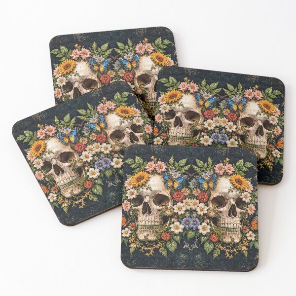 Item preview, Eternal Bloom – Floral Skulls and Butterflies designed and sold by Ray's Photos & Art.