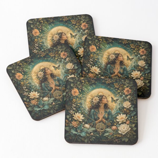 Item preview, Golden Bloom – Botanical Goddess and Tree of Life designed and sold by Ray's Photos & Art.