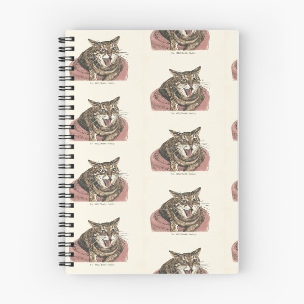 Item preview, Meowing Tabby Cat in Bed: Vintage Linocut designed and sold by HowHoFamily.