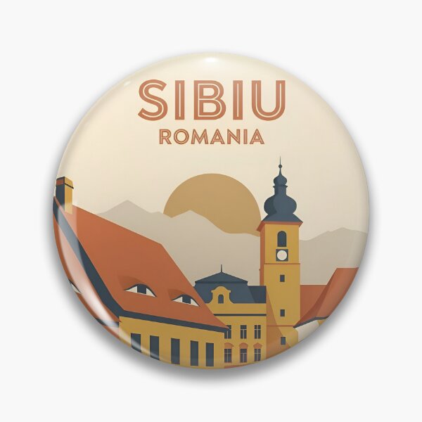 Item preview, Sibiu Romania Vintage Travel Poster - Minimalist Transylvania Art Print designed and sold by DuckOddity.