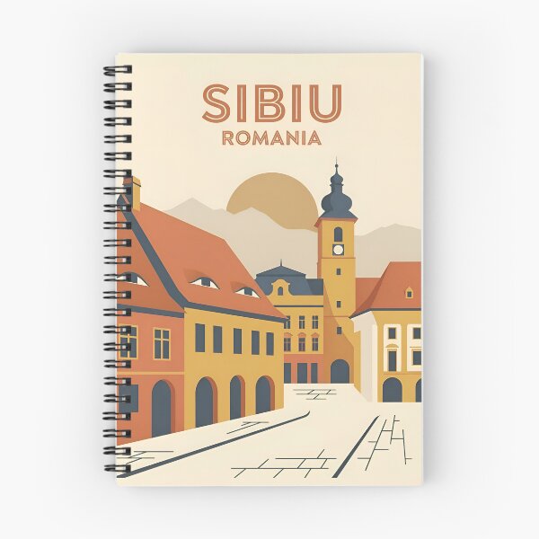Item preview, Sibiu Romania Vintage Travel Poster - Minimalist Transylvania Art Print designed and sold by DuckOddity.