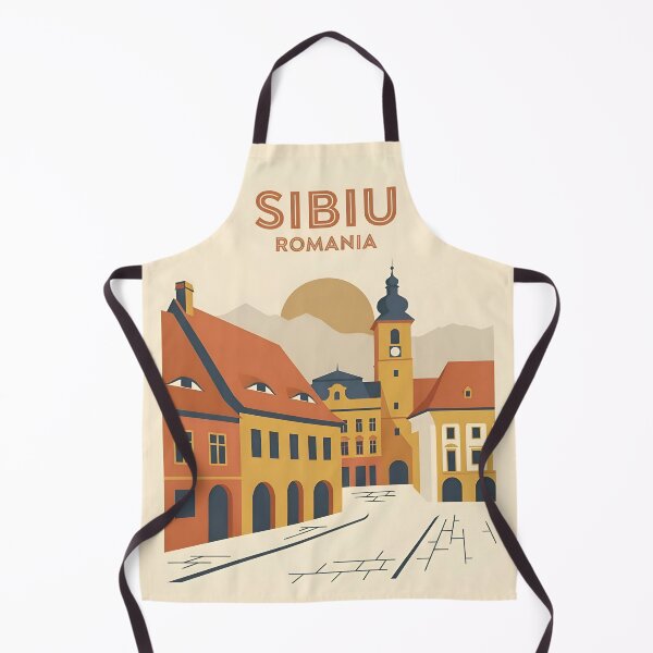 Item preview, Sibiu Romania Vintage Travel Poster - Minimalist Transylvania Art Print designed and sold by DuckOddity.