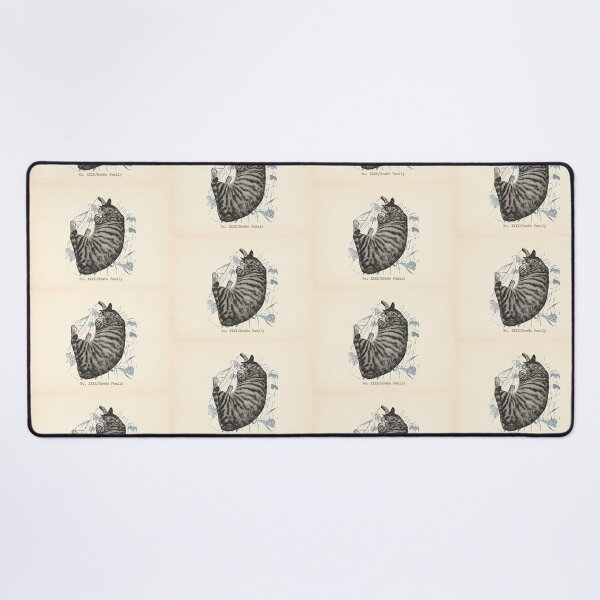 Item preview, Curled Up Tabby Cat Floral: Vintage Linocut designed and sold by HowHoFamily.