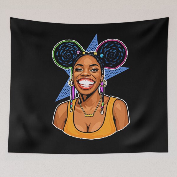 Item preview, The Pom-Pom Girl - Retro Afro Puff Girl designed and sold by Zofiaboom.