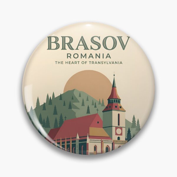 Item preview, Brasov Romania Vintage Travel Poster - Minimalist Black Church Art Print designed and sold by DuckOddity.
