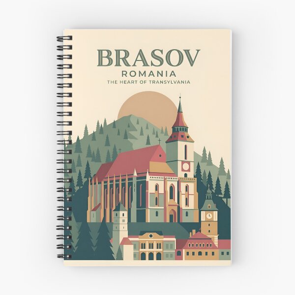Item preview, Brasov Romania Vintage Travel Poster - Minimalist Black Church Art Print designed and sold by DuckOddity.
