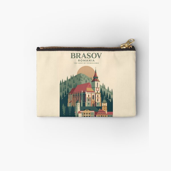 Item preview, Brasov Romania Vintage Travel Poster - Minimalist Black Church Art Print designed and sold by DuckOddity.