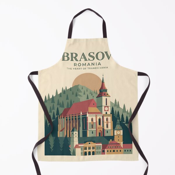 Item preview, Brasov Romania Vintage Travel Poster - Minimalist Black Church Art Print designed and sold by DuckOddity.