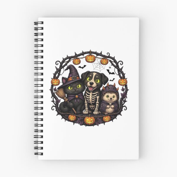 Item preview, Cute Halloween Pets Witch Cat Skeleton Dog Devil Hedgehog designed and sold by FestivityFinds.