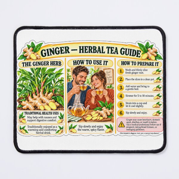 Item preview, Ginger Herbal Tea Preparation Guide designed and sold by New Wave Artworks & Odds &Ends.