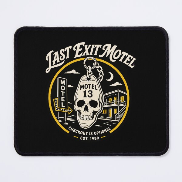 Item preview, Halloween Last Exit Motel Skull Key Retro Horror designed and sold by Uglyandcute.