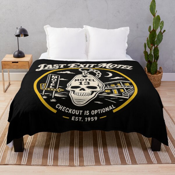Item preview, Halloween Last Exit Motel Skull Key Retro Horror designed and sold by Uglyandcute.