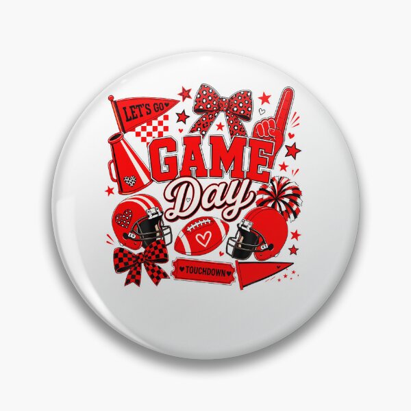 Item preview, Game Day Football Season Black  Red Cheer Kids Women Men designed and sold by Pider-Vampire.
