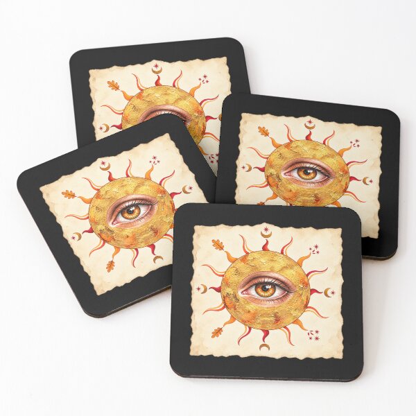 Item preview, Mystical Eye Sun – Golden Celestial Eye, Sacred Geometry Inspired Occult Vintage Astrology Art designed and sold by MrDev.