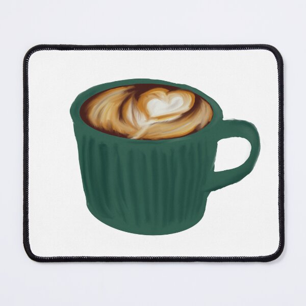 Item preview, Cute Latte Art Coffee Cup Green Ceramic Mug Aesthetic designed and sold by Lemonbelle Shoppe.