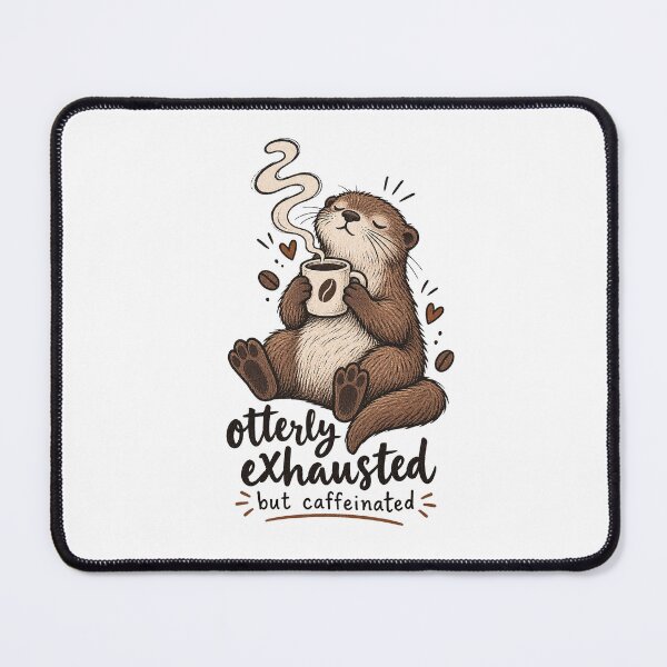 Item preview, Otterly Exhausted But Caffeinated designed and sold by tollaru.