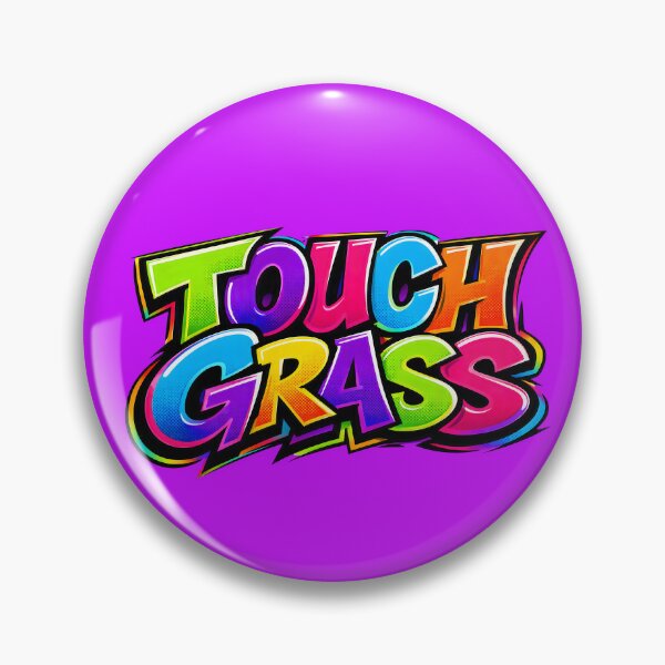 Item preview, "Touch Grass Bubble Letter Meme Text" designed and sold by PreeCha Art & Co..