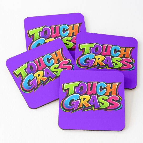 Item preview, "Touch Grass Bubble Letter Meme Text" designed and sold by PreeCha Art & Co..