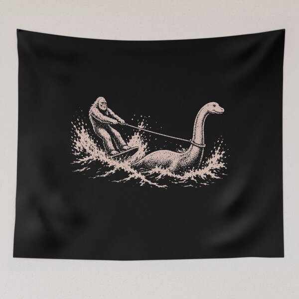 Aperçu de l'œuvre T-shirt humoristique sur les créatures cryptides : Bigfoot, le monstre du Loch Ness, Boop créée et vendue par PugPuppyLife.