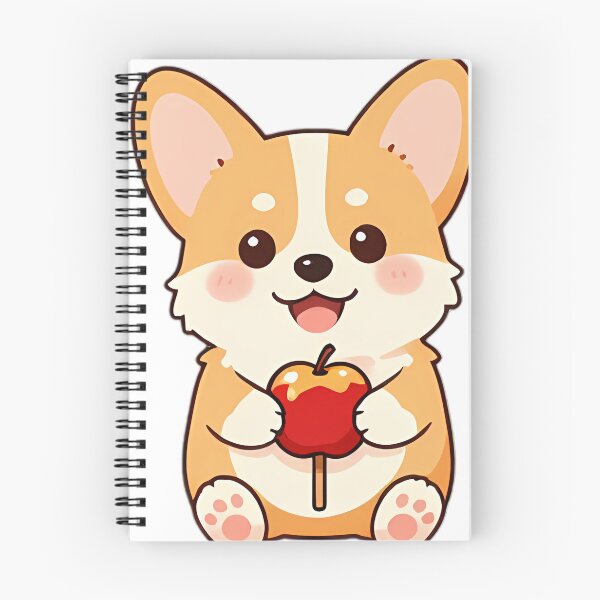 Item preview, Cute Corgi Puppy with Delicious Caramel Dipped Apple designed and sold by pumsquare.