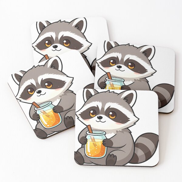 Item preview, Cute Chubby Raccoon with Farmhouse Mason Jar Apple Cider designed and sold by pumsquare.