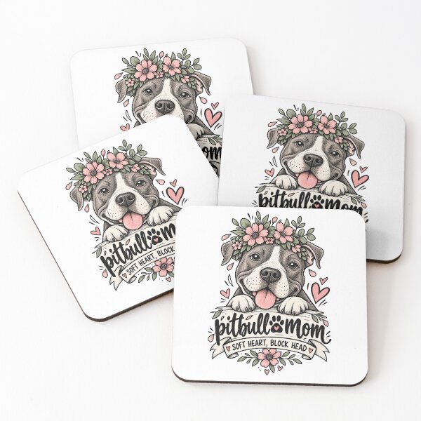 Item preview, Pitbull Mom Soft Heart Block Head designed and sold by tollaru.