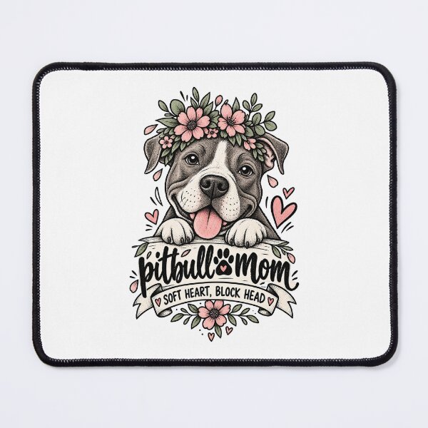 Item preview, Pitbull Mom Soft Heart Block Head designed and sold by tollaru.