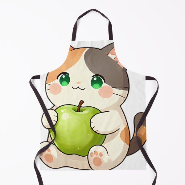 Item preview, Cute Calico Kitten Hugging Crisp Green Granny Smith Apple designed and sold by pumsquare.