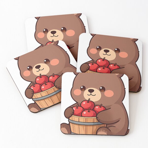Item preview, Cute Brown Bear Cub with Oak Wood Apple Bucket designed and sold by pumsquare.