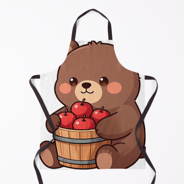 Item preview, Cute Brown Bear Cub with Oak Wood Apple Bucket designed and sold by pumsquare.