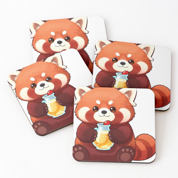 Item preview, Cute Red Panda with Sparkling Apple Cider Flagon designed and sold by pumsquare.