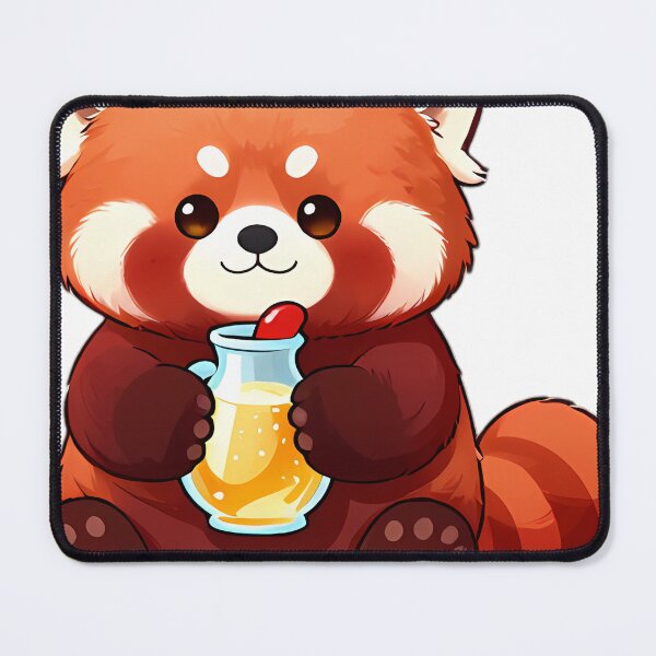 Item preview, Cute Red Panda with Sparkling Apple Cider Flagon designed and sold by pumsquare.