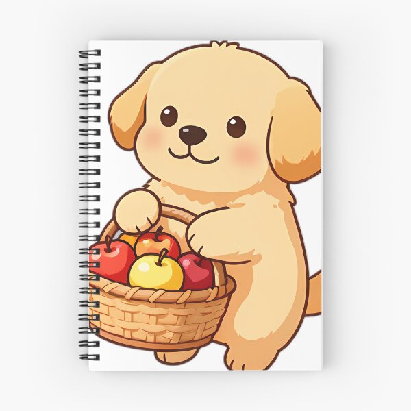 Item preview, Cute Golden Retriever Puppy with Wicker Apple Harvest Basket designed and sold by pumsquare.