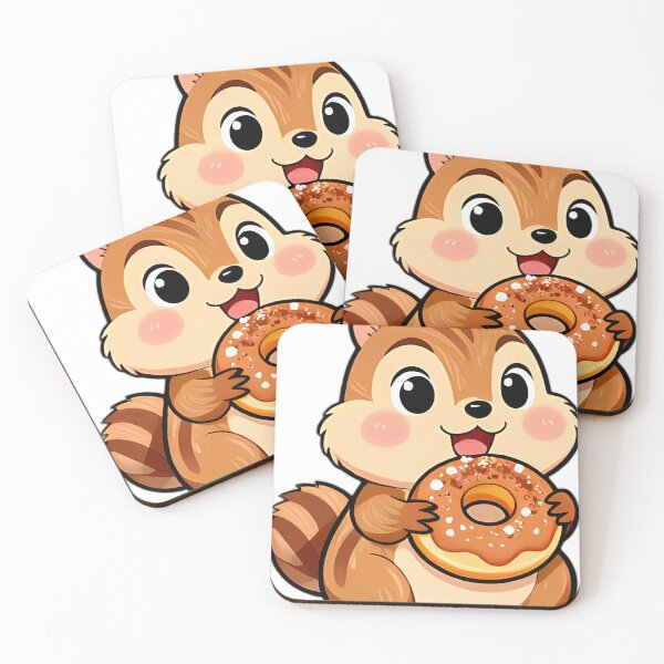 Item preview, Cute Little Chipmunk with Glazed Apple Cider Donut designed and sold by pumsquare.