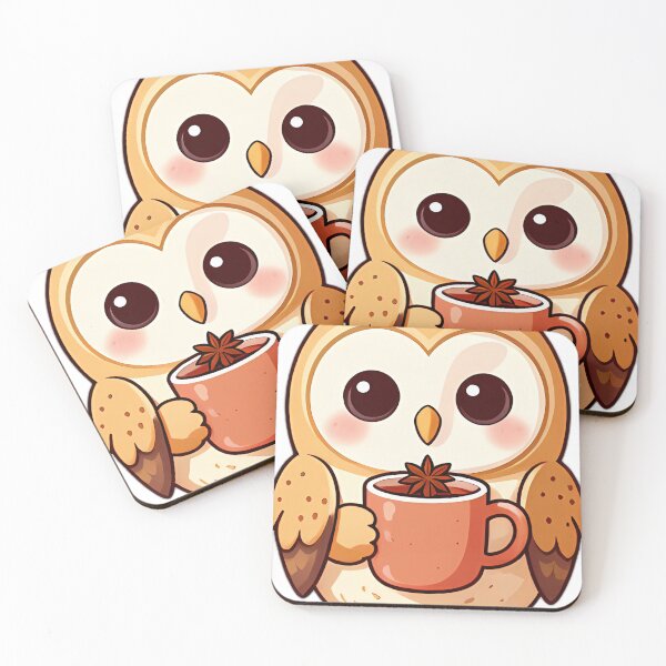 Item preview, Cute Baby Barn Owl with Warm Spiced Cider Ceramic Cup designed and sold by pumsquare.