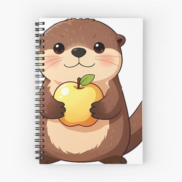 Item preview, Cute River Otter Holding Shiny Golden Delicious Apple designed and sold by pumsquare.