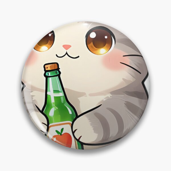 Item preview, Cute Scottish Fold Kitten with Farmhouse Sparkling Cider Bottle designed and sold by pumsquare.