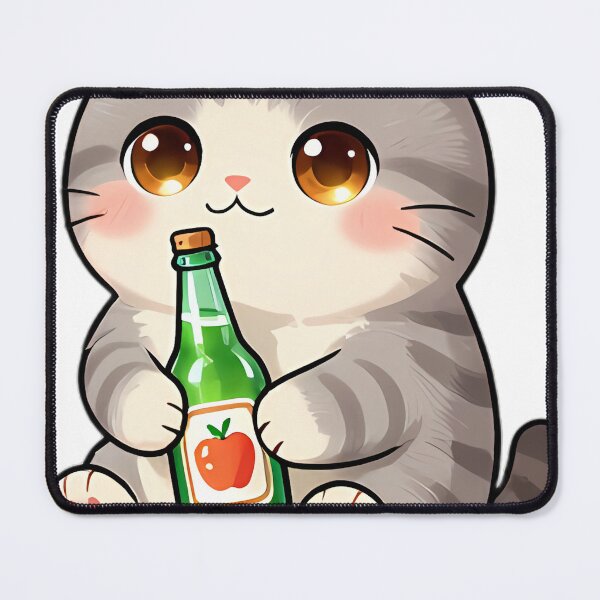 Item preview, Cute Scottish Fold Kitten with Farmhouse Sparkling Cider Bottle designed and sold by pumsquare.