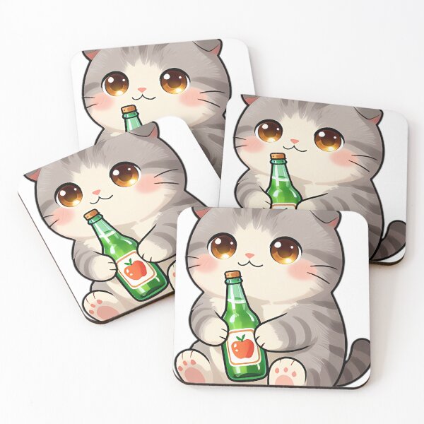 Item preview, Cute Scottish Fold Kitten with Farmhouse Sparkling Cider Bottle designed and sold by pumsquare.