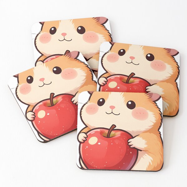 Item preview, Cute Chubby Hamster Hugging Giant Red Apple designed and sold by pumsquare.