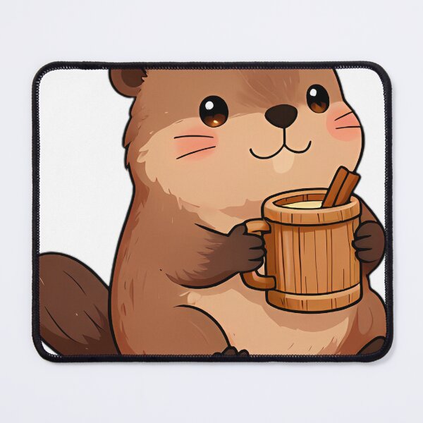 Item preview, Cute Baby Beaver with Carved Wooden Spiced Cider Tankard designed and sold by pumsquare.