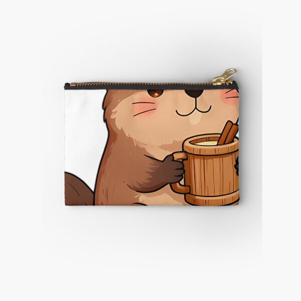 Item preview, Cute Baby Beaver with Carved Wooden Spiced Cider Tankard designed and sold by pumsquare.
