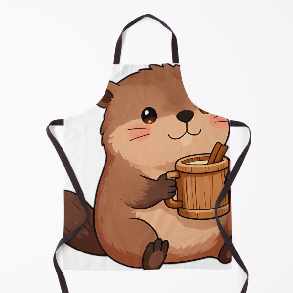 Item preview, Cute Baby Beaver with Carved Wooden Spiced Cider Tankard designed and sold by pumsquare.